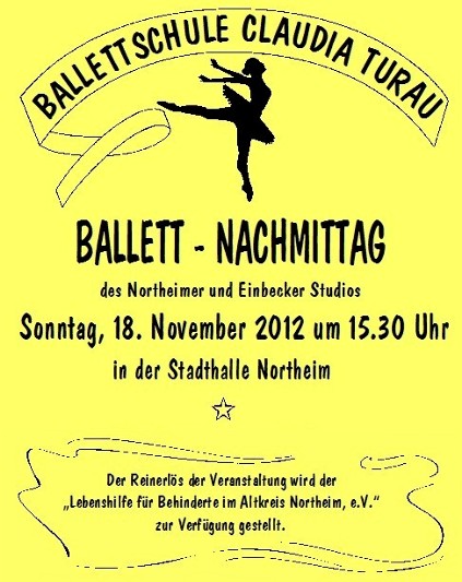 Ballett-Nachmittag am 18. November 2012
