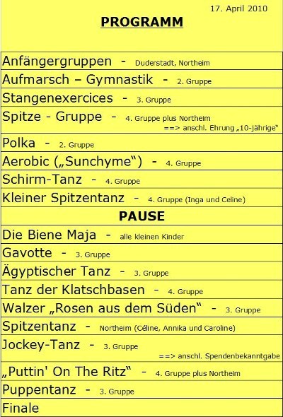 Programm 2009