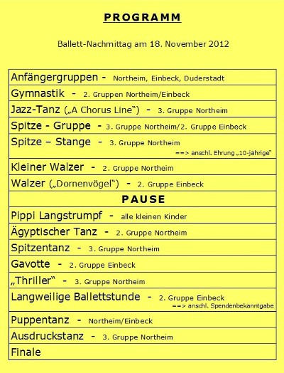 Programm 2012
